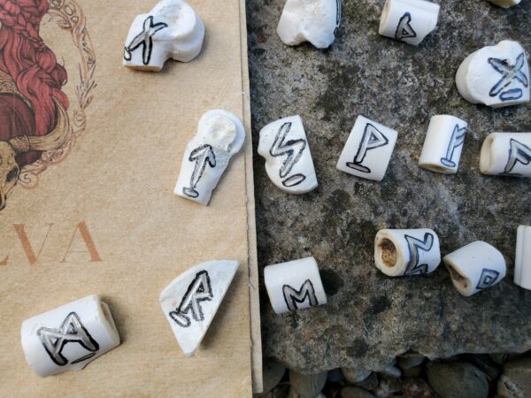 Jeu de runes en os (argentée et noire) – Image 3
