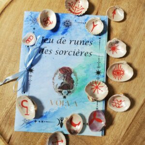 Runes des sorcières sur coquillage - rouge/argenté