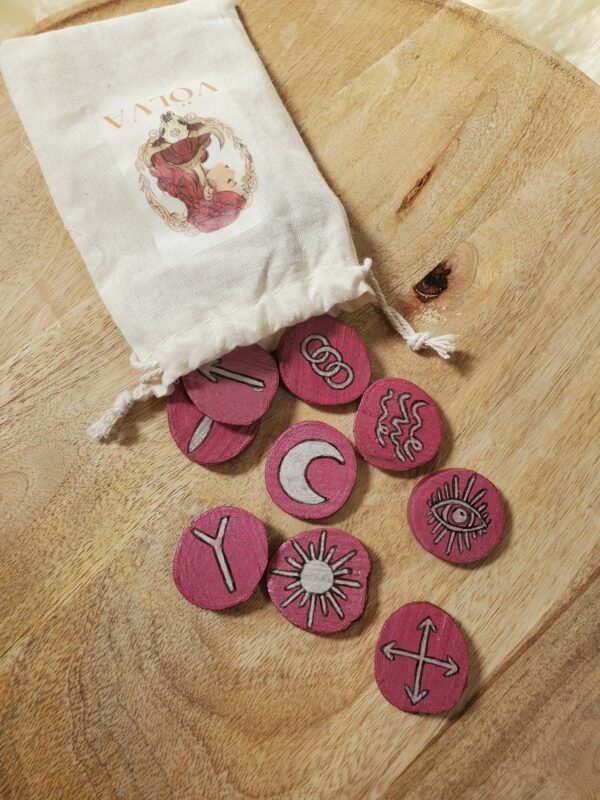 Runes de sorcières bois - rose/argentée – Image 2