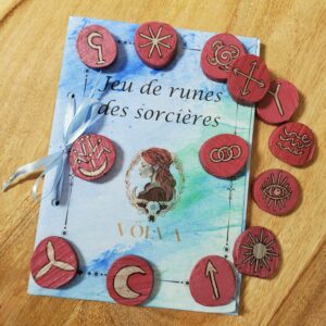 Runes de sorcières bois - rose/argentée