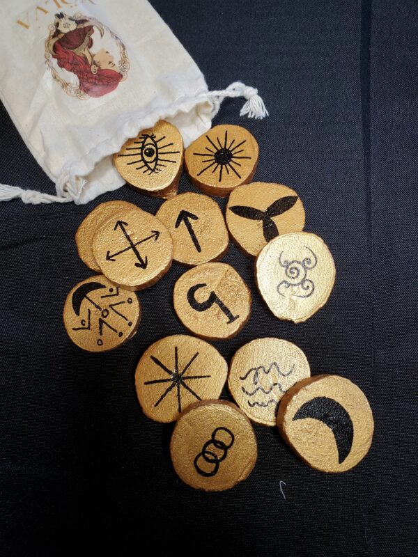 Runes des sorcières en bois - Doré et noir – Image 3