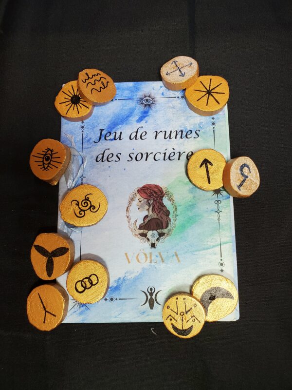 Runes des sorcières en bois - Doré et noir – Image 2