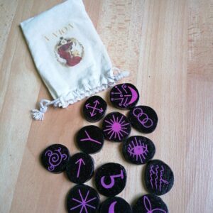 Runes des sorcières noire et rose