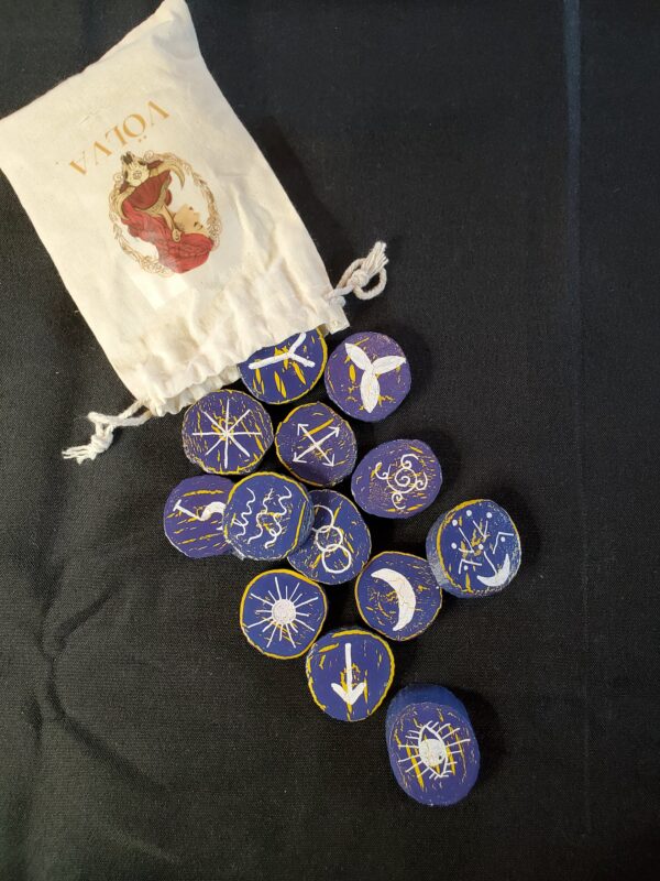 Jeu de runes des sorcières violette et jaune