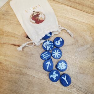 Jeu de runes des sorcières bleu argenté