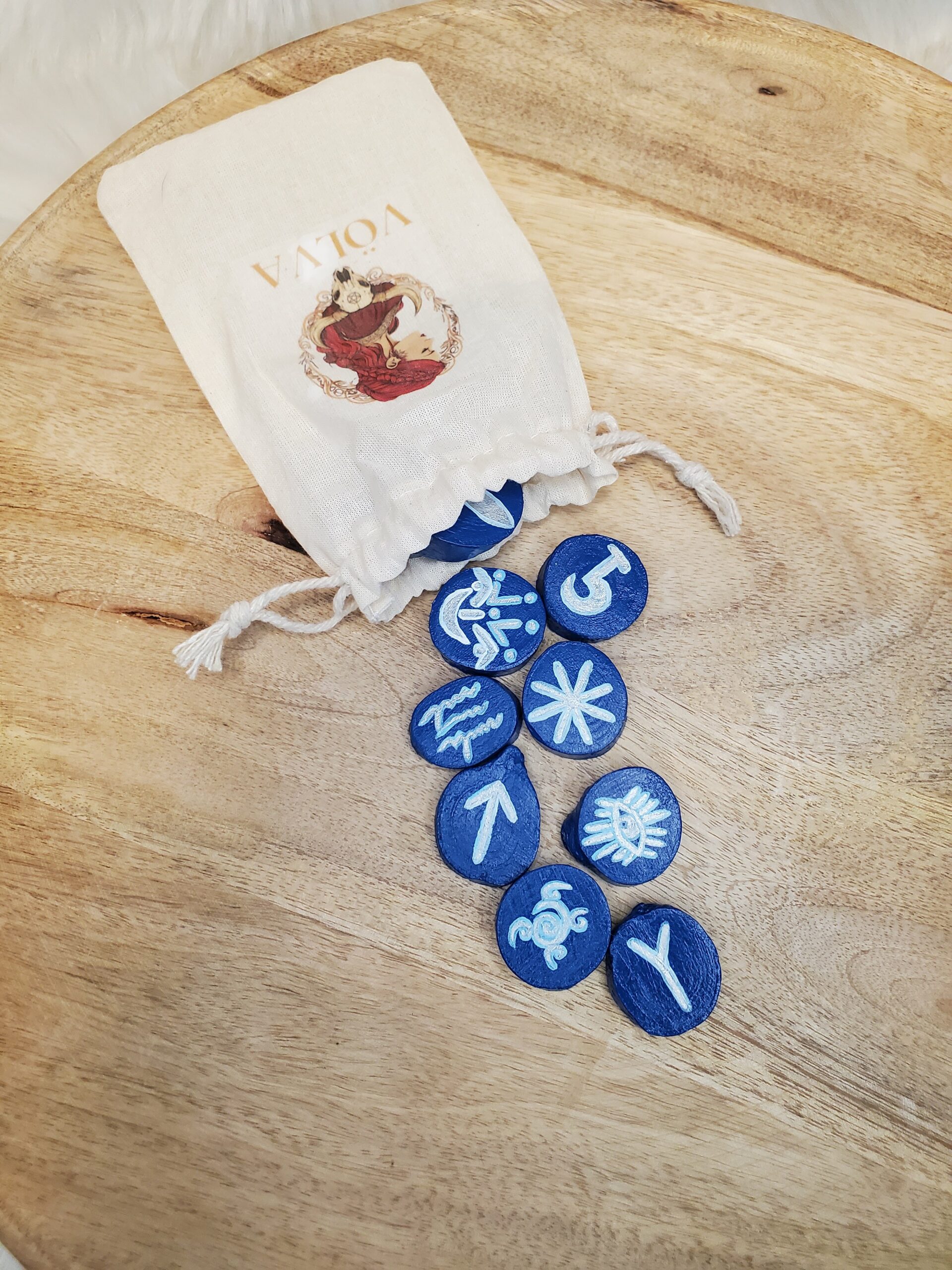 Jeu de runes des sorcières bleu argenté