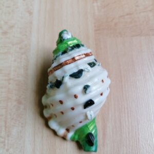Coquillage en Héliotrope Sanguine et agate mousse