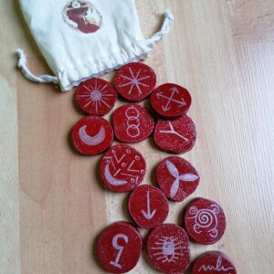 Runes des sorcières rouge et argenté