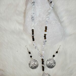 Parure en Œil de tigre et Howlite