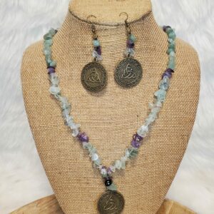 Parure en Fluorite et Améthyste