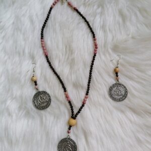Parure en Grenat et Quartz rose
