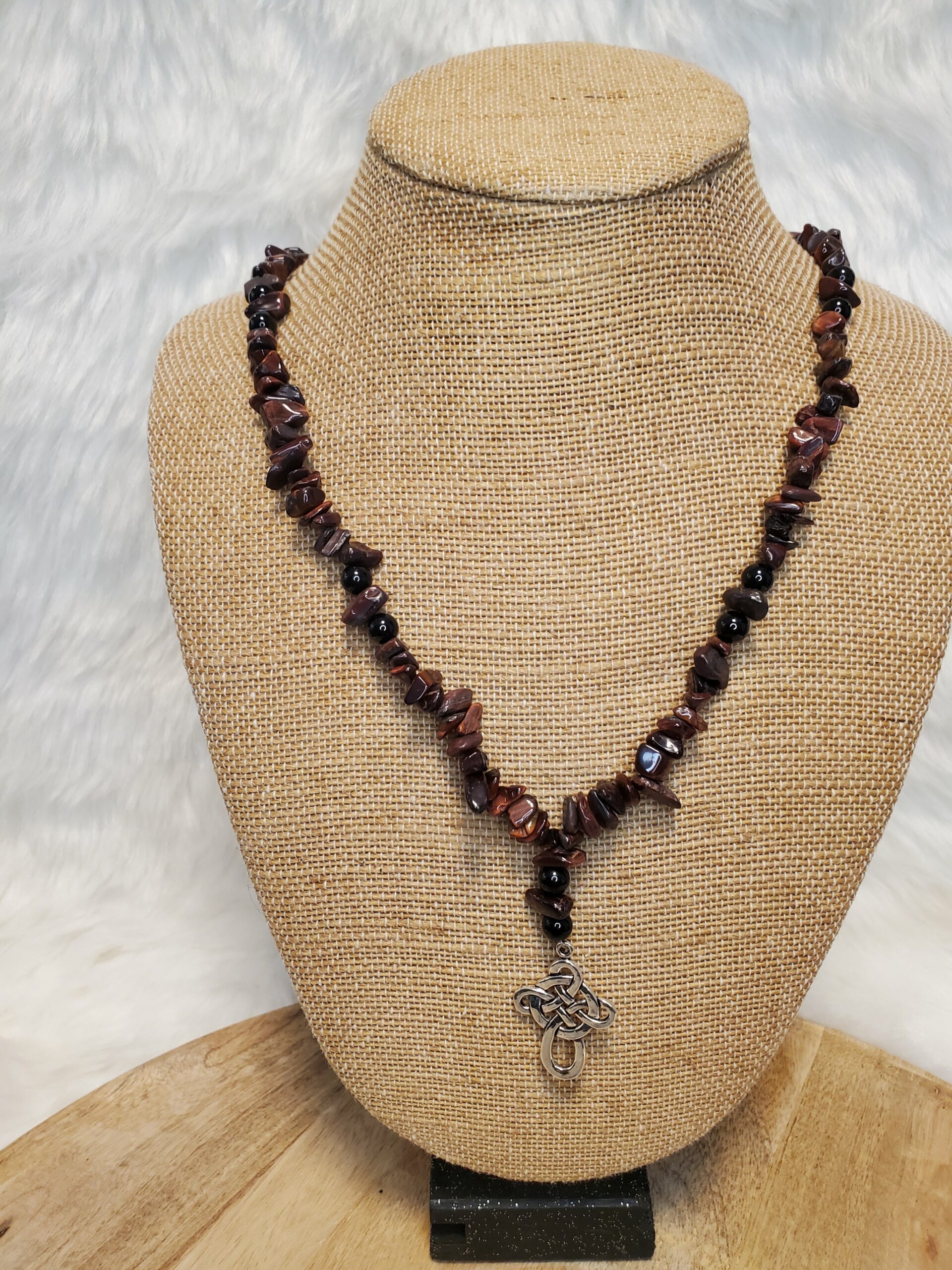 Collier mixte en Œil de Taureau et Tourmaline noire. – Image 4