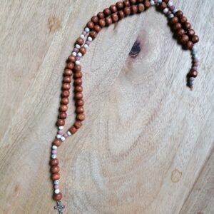 Chapelet en Howlite et Quartz rose