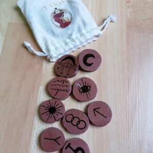 Runes des sorcières marron glacé et paillettes roses